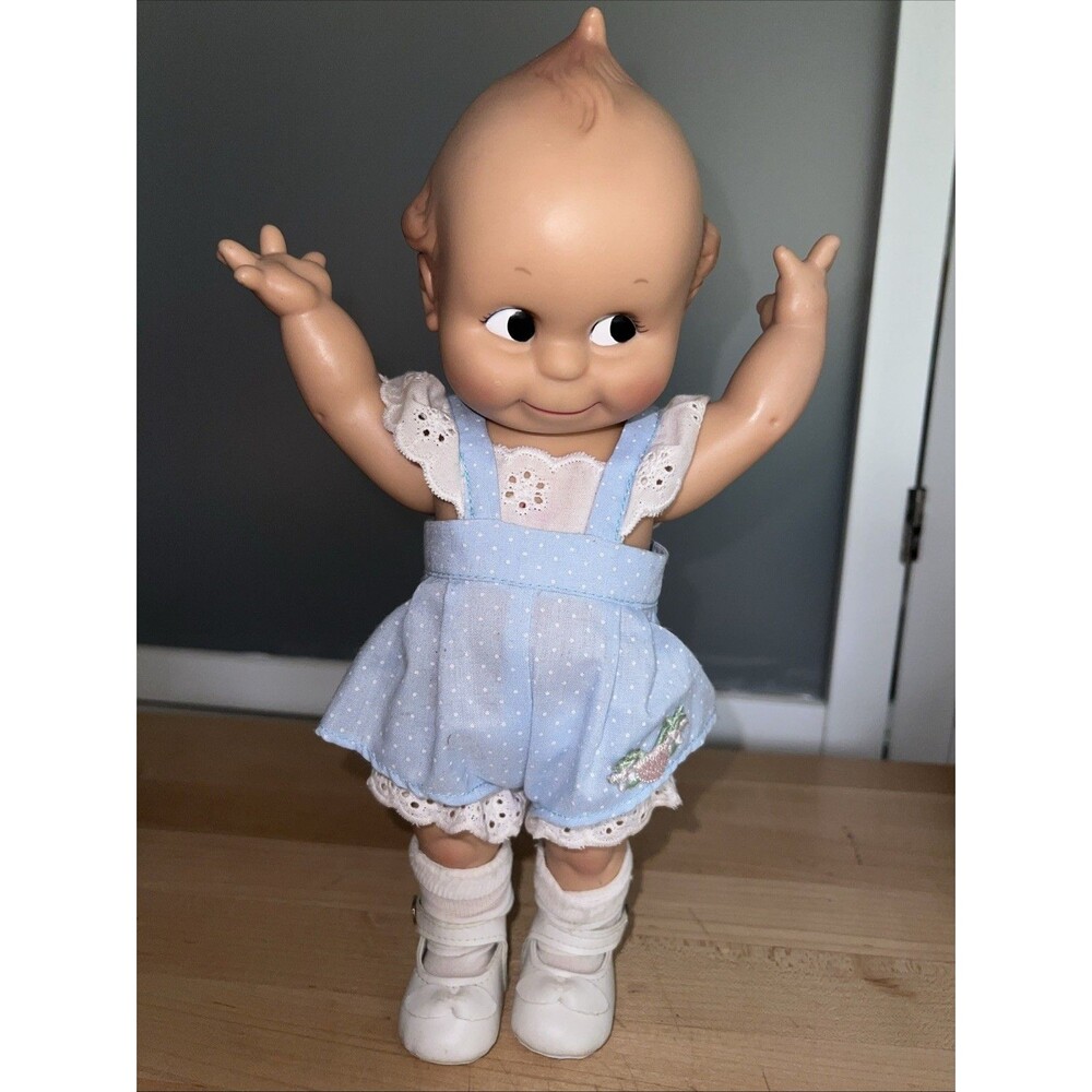 vintage 1987 Rose O'Neill Kewpie doll manufactured by Jesco 12” Blue Romper